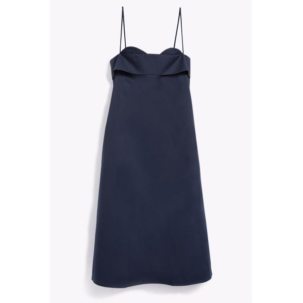 Best Quality Plus Size Navy Blue Midi Elegant Lady Dress