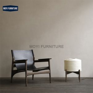 Wood Legs Modern Living Room Sofa Single Accent Chair Saddle Leather Retro