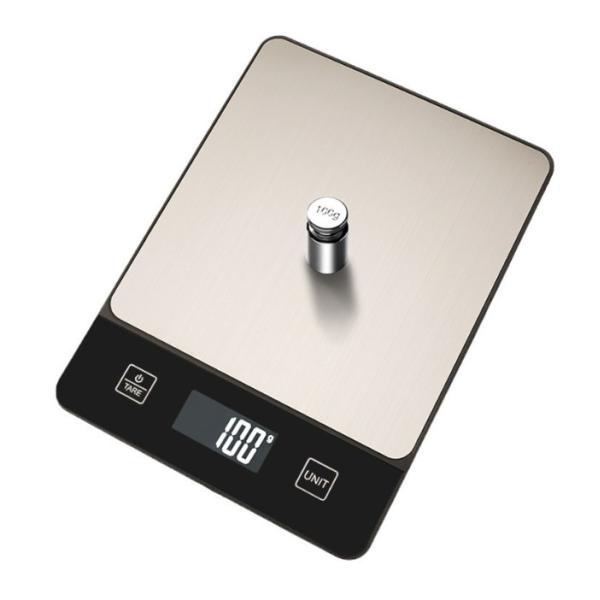 10kg Capacity Stainless Steel Digital Kitchen Scale with 1g Division Precise Food Weighing in Grams and Ounces