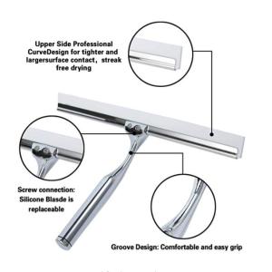 Chrom Shower Glass Cleaner Squeegee Mirror Wiper