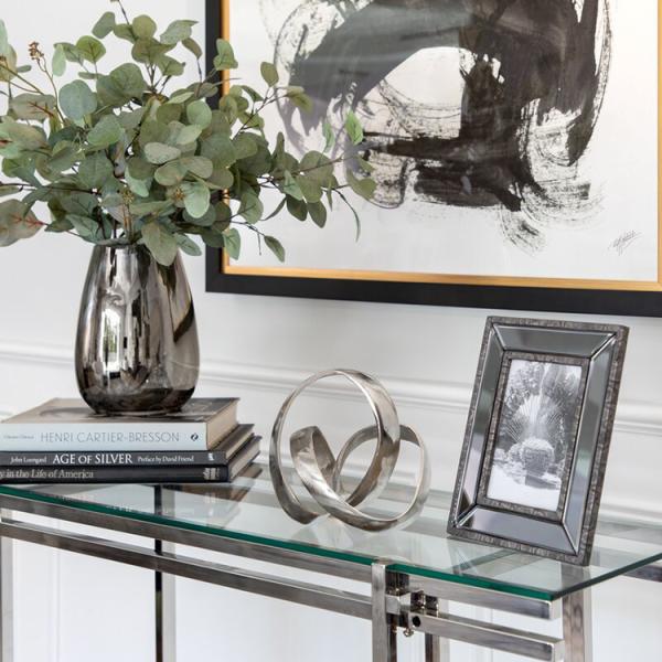 Abstract Geometric Shape Aluminum Silver Knot New Design Tabletop Sculpture For Table Decoration