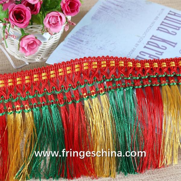 Fluorescent color high quality OEM decorative gimp fringe for curtain decoration