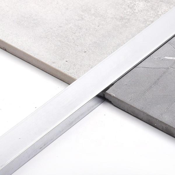 Buy 6mm Silver Wall Floor Plywood Aluminum Stainless Steel Transition Strip U Shaped at wholesale prices