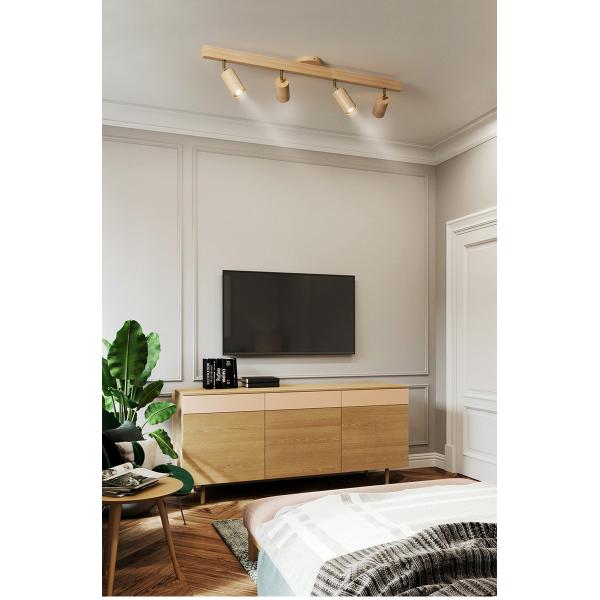 Wood Led Ceiling Lamp With Spot Lights For Living Room Bedroom Corridor Home track lighting(WH-WA-46)