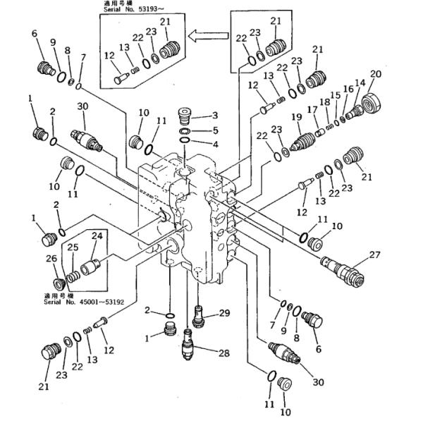 Komatsu Excavator PC210 5 PC180 6K Relief Valve Main 709-70-51401