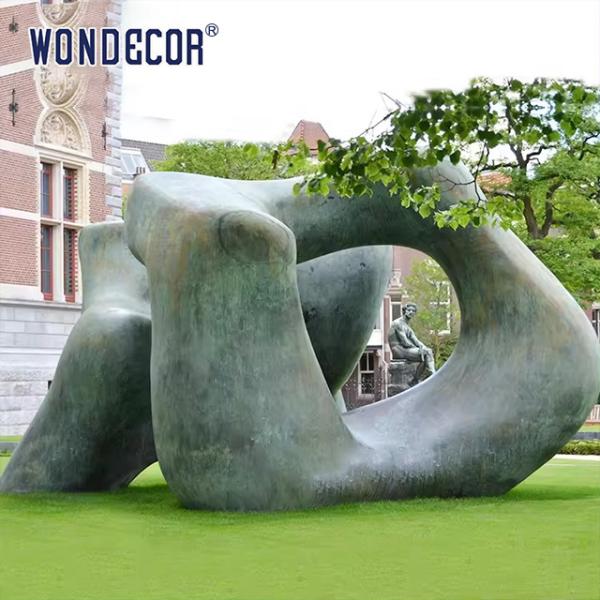 Buy Large Outdoor Abstract Geometric Copper Sculpture With 3D Design at wholesale prices