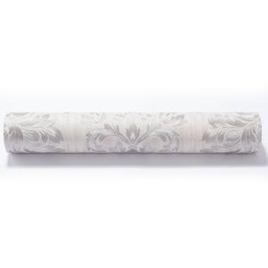 Classic Style Sliver Embossed Wallpaper , White Geometric Damask Pattern