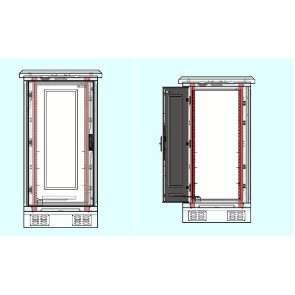 Galvanized Steel Material Outdoor Telecom Cabinet 24U Single Wall With Fan Cooling
