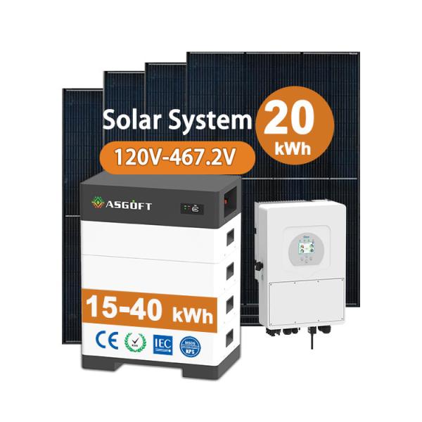 Buy High Voltage Solar Battery 15kw-40kw Household Solar Energy System Solar Power Bank With Lithium Battery at wholesale prices