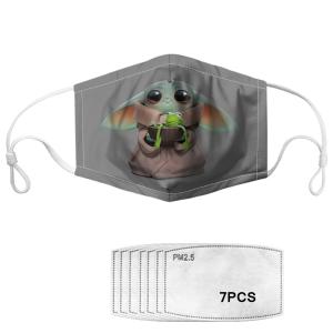 Baby Yoda Printed Reusable Face Mask With Filters