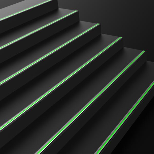 Anti-Slip Photoluminescent Stair Nosing Step Edge Markings Indoor / Outdoor Safety