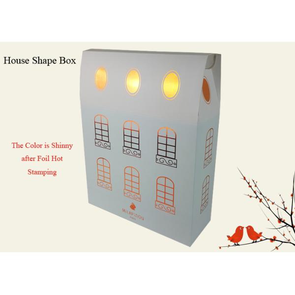 Fantastic Shinning Color Gold Foil Hot Stamping Rigid Paperboard House Shape Gift Box for the Kid Clothes Packing