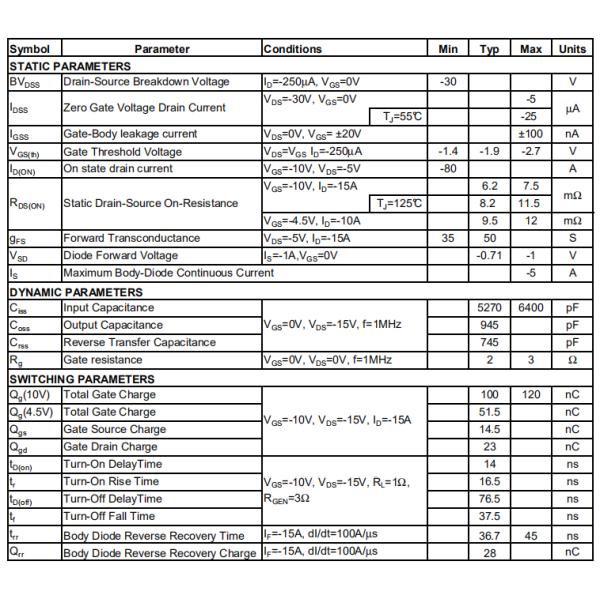 HXY4409 30V P-Channel MOSFET