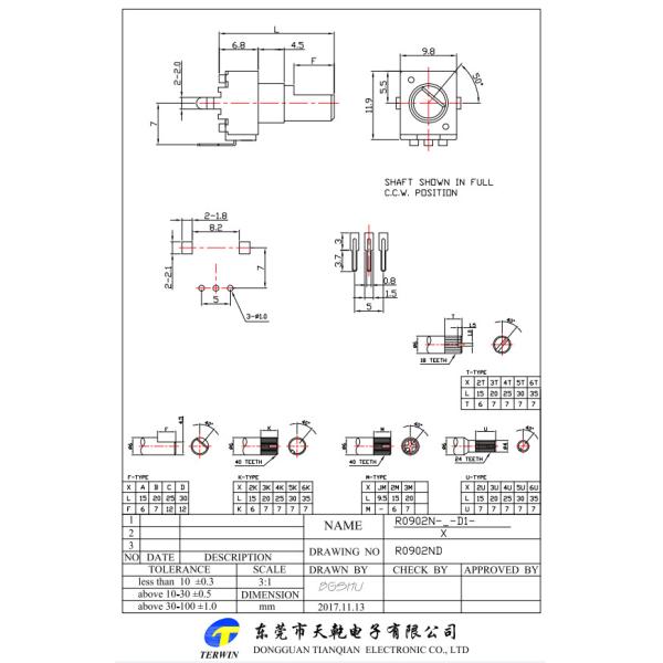 1ohm 10k Single Turn Potentiometer Carbon Film Electric Guitar Pot