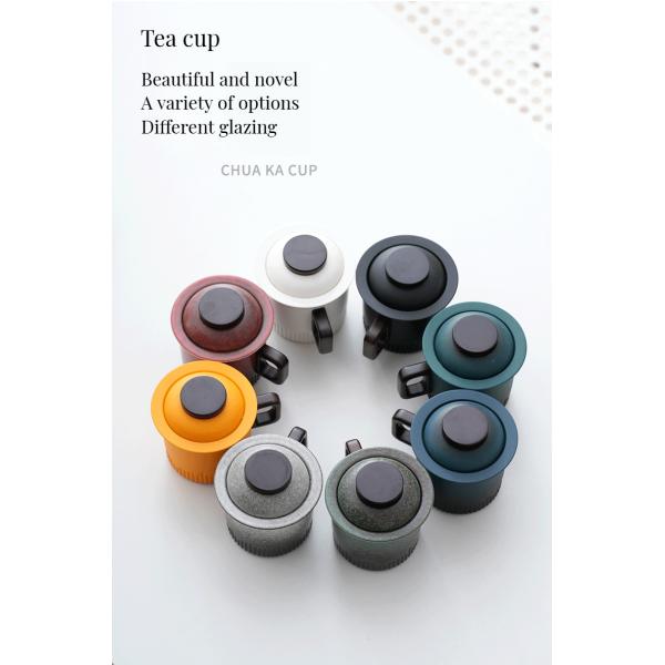 Wooden Handle Gradient Glaze Ceramic Cup for Japanese Traditional Style Coffee Tea Espresso Milk Gift Box Set Home