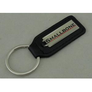 Brass Photo Etched Personalized Leather Keychains Soft / Epoxy Emblem