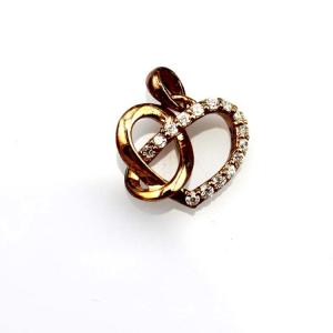 Sterling Silver CZ Diamonds Heart Pendant Women Necklace (P-116)