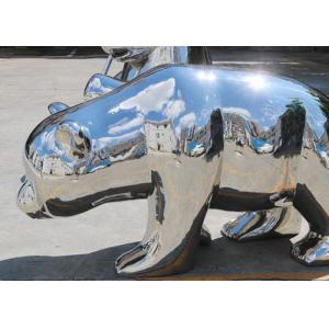 Quality Contemporary Mirror Stainless Steel Bear Sculpture 55cm Height for sale
