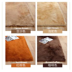 White Colour Polyester Area Rugs / Faux Sheepskin Area Rug