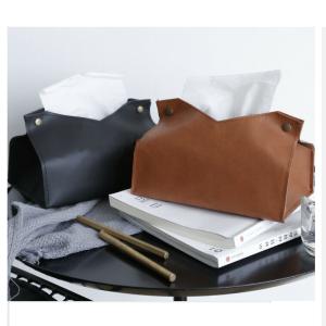 Fancy Real Leather Debossed Car Tissue Box BPA Free