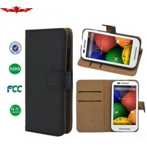 Wholesale Anti-Shock Genuine Leather Wallet Case for Motorola E Multi Colors