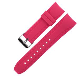 22mm Curved End Rubber Watch Strap , Tough Wristband For Smart Watch