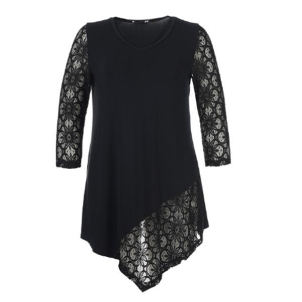 Buy Sexy Black Custom Womens Dresses Lace Short Dress With Asymmetrical Hem at wholesale prices
