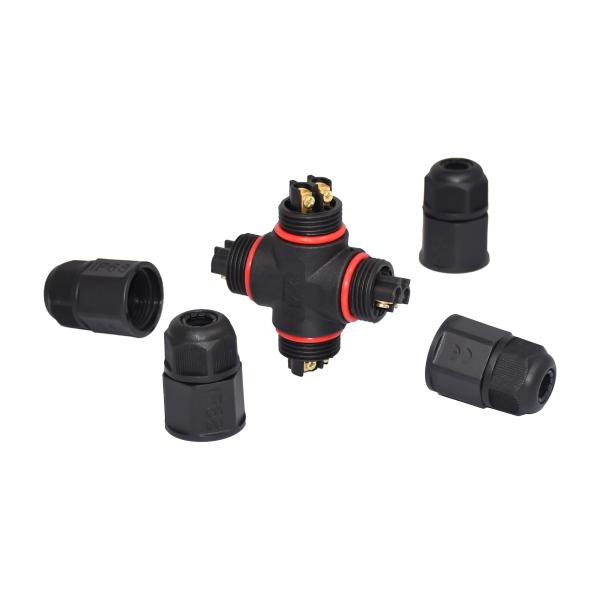 L20 4 Wire Waterproof Connector 2pins Screw Assembly Connector For Outdoor Light