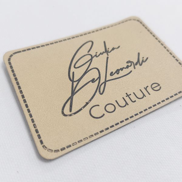 Custom Garment Accessories Suede Microfiber PU Leather Label With Debossed Logo for Shoes Clothes Bags
