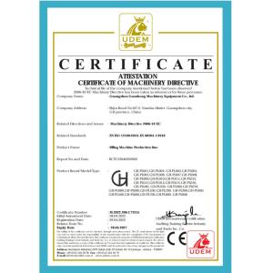 Guangzhou Guanhong Machinery Equipment Co., Ltd. Certifications