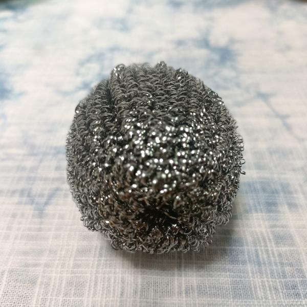 410 Cleaner Kitchen Cleaning Dish Metal Scrubber Pot Sponge Stainless Steel Scourer Cleaning Ball With Lanyard