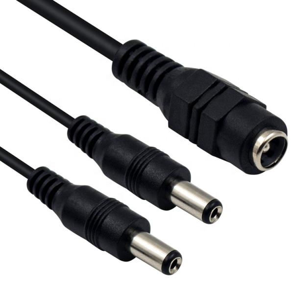 1 to 2 ways 1 Female to 2 Male 5.5x2.1 mm DC Power Supply Splitter Cable for CCTV Camera Led Strip