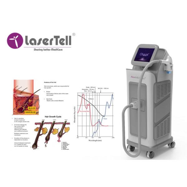 15x15mm Diode Laser Hair Removal Beauty Machine Lasertell Triple Wavelength