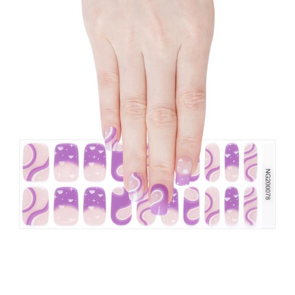 New design of Gel nail wraps eye cat semi cured gel strips factory price gel nail stickers