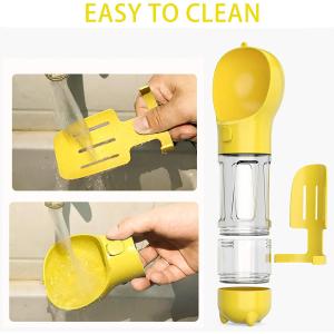 Hallupets Portable Dog Water Bottle Leak Proof 4 In 1 For Drinking And Eating