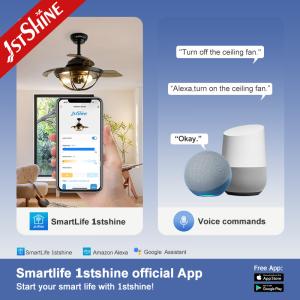 OEM 36 inch Retractable Ceiling Fan Light CCC CE ROHS SAA CB ETL Approved