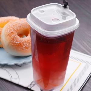 Injection square hard plastic fruit tea milktea clear disposable juice drink cup