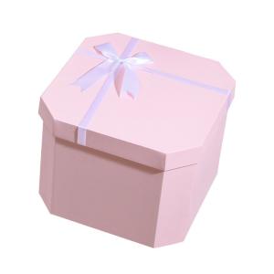 Square Novelty Ribbon Birthday Gift Box Packing Box Paper Gift for Customized Logo Size