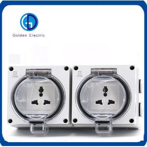 Quality Standard Grounding Multi-Function 2 Gang 13A IP66 Weatherproof Wall Sockets and Switch for sale