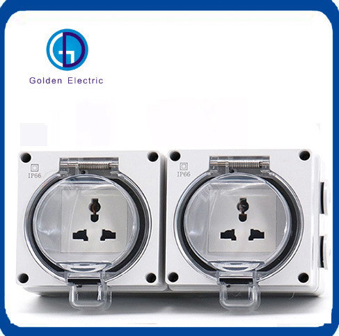 Standard Grounding Multi-Function 2 Gang 13A IP66 Weatherproof Wall Sockets and
