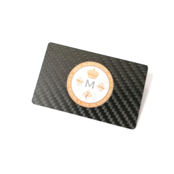 Buy Carbon Fibre Black Card Silkscreen Printing Logo 85x54x0.5mm at wholesale prices