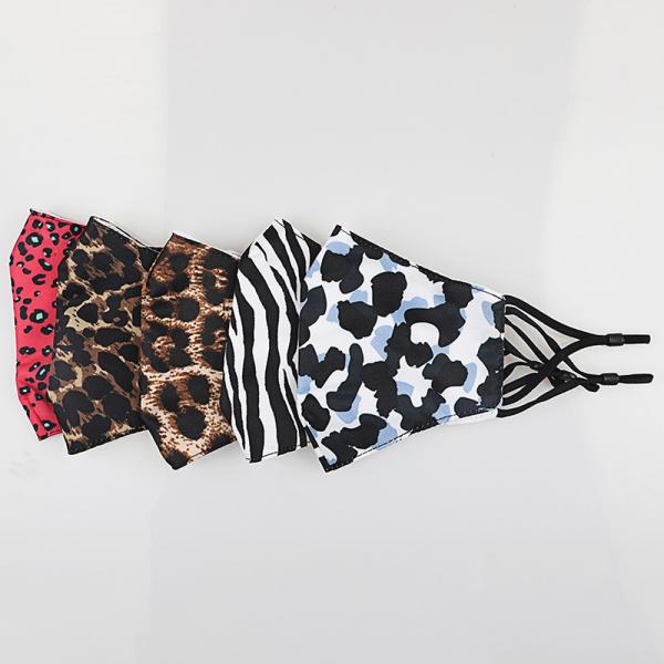 Anti Haze Reusable Leopard Fabric 2 Layer Cotton Mask