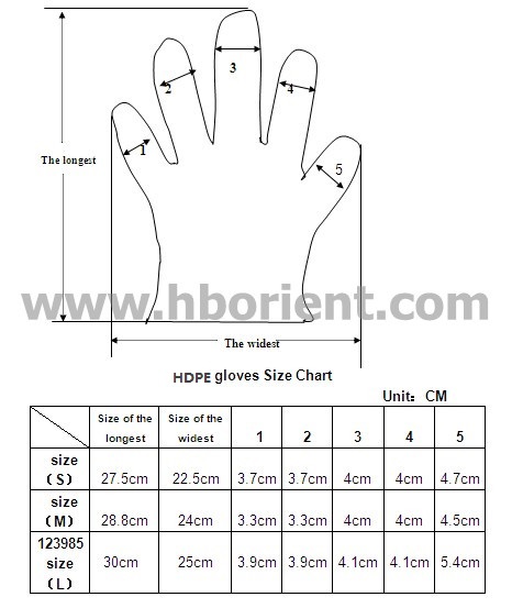High Density Disposable Short Clear Plastic Gloves With CE / ISO