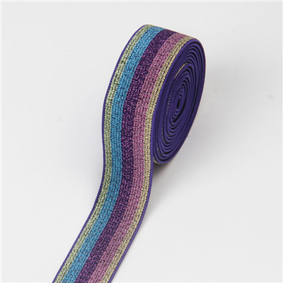 Sequin Striped Jacquard Band for Garment Underwear Waistband Glitter Jacquard Elastic Ribbon Belt