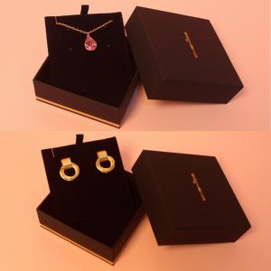 Personalized Black Packaging Box For Jewelry Earring Necklace Bracelet
