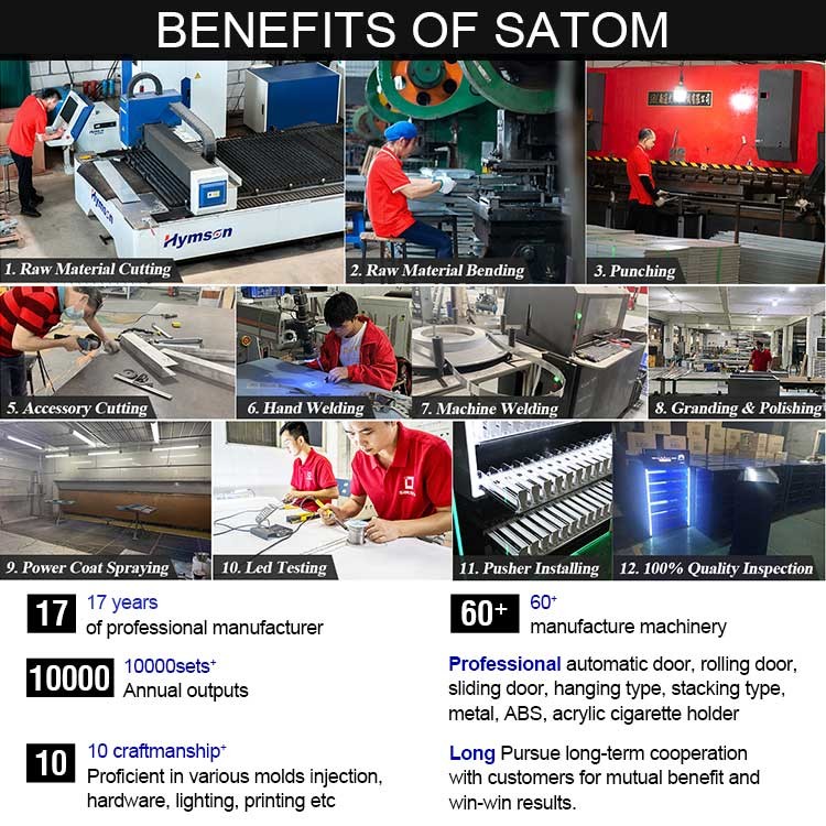 Satom Customized ABS Tobacco Display Cigarettes Display Unit Cigarette Pusher