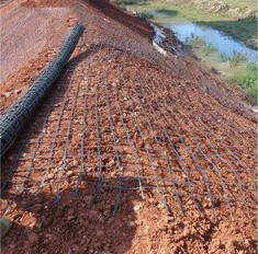 Black Geotextile Nonwoven Biaxial Plastic Geogrid Stitched Anticrack Geogrid for