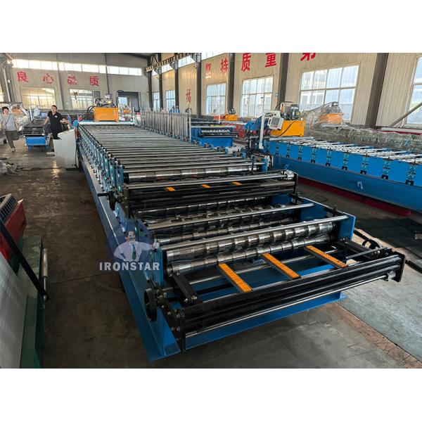 5 rib and 6 rib trapezoidal sheet double layer roll forming machine in Hungary
