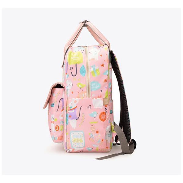 Animal Prints Polyester Rucksack Changing Travel Diaper Bags 27*15*42cm