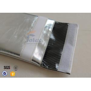 Silver Outside Fireproof Bag Pouch Non Irritating Fiberglass 1000℉ 17x27cm
